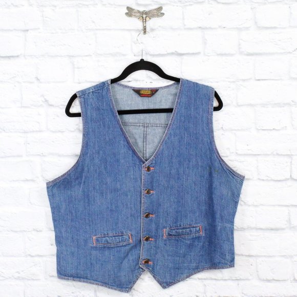 Wrangler Jackets & Blazers - Vintage WRANGLER WRAPID TRANSIT Jean Vest Size XL